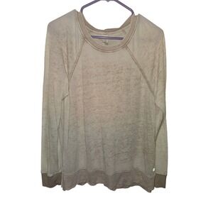 Balance Collection Long Sleeve Crewneck Sweatshirt Size S Tan Beige‎ Lightweight